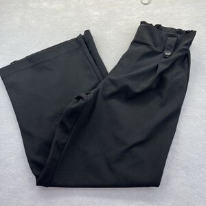 Rewash Pants Womens Large Black Wide Leg Pleated Pull On High Rise Paperbag